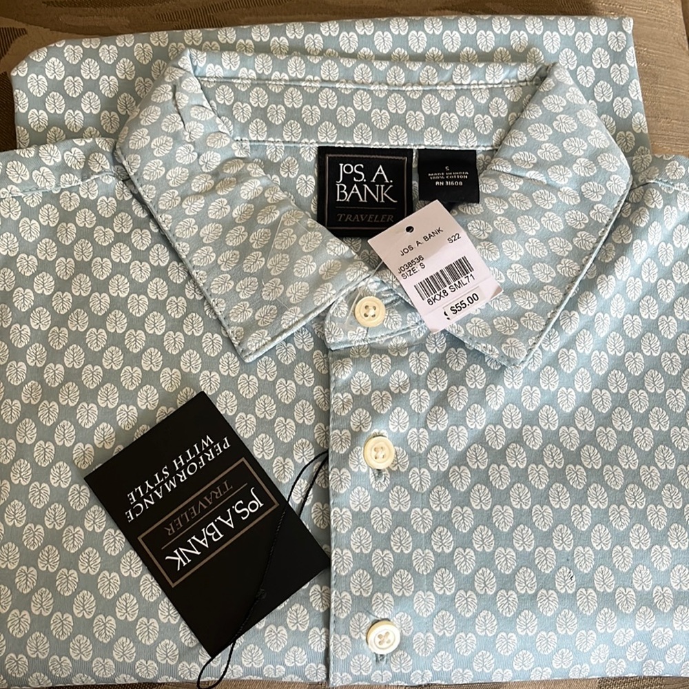 Brand new with tags. Short sleeve button down. Jos. A. Bank. Size Small